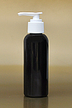 100ml Black Boston PET Bottle with White Fine Ribbed Pump 24/410 