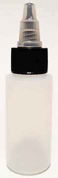 SNSB1OZCYBNTTL-1 Oz (~29.6ml) Natural Squeezer Cylindrical Bottle with square shoulder with Black/Natural Twist Top Lid