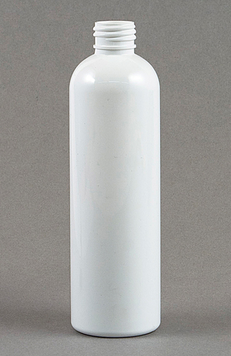 SNEP-250WPETB-250ml White PET Boston Bottle 24mm 410 Screw Finish  