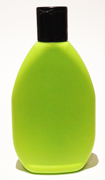 SNSET-21169-LEAF GREEN PLASTIC BOTTLE 9 OZ. HDPE TAPERED OVAL WITH A 28/415 Black Flip Top Dispensing Lid
