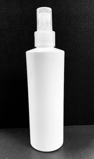 SNSET-250WTBPETNFMS- 250ml White Cylindrical PET Bottle with Natural Fine Mist Sprayer 24/410 