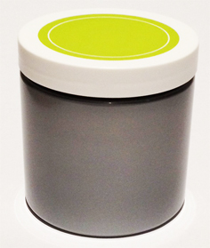 SNJPET500SWG-500ml Silver PET Plastic Jar with 89/400 White/Lime Green Lid   