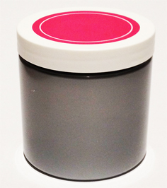 SNJPET500SWP-500ml Silver PET Plastic Jar with 89/400 White/Hot Pink Lid 