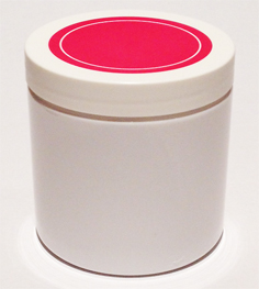 SNJPET500WWP-500ml White PET Plastic Jar with 89/400 White/Hot Pink Lid  