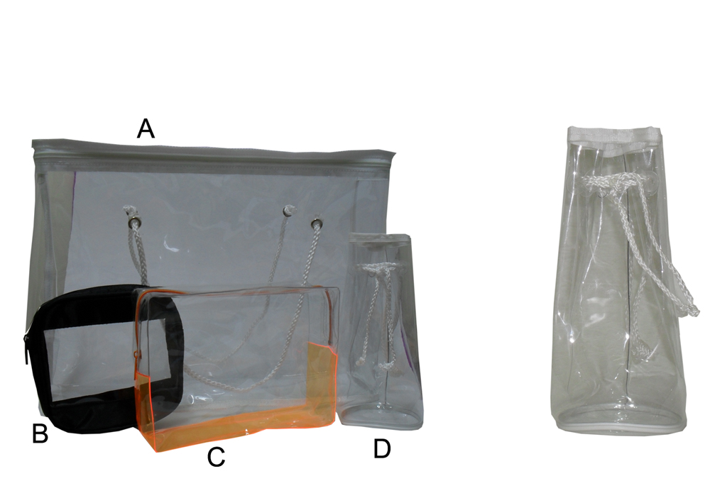 D-PB1008-Conical Clear Tote Bag Size Dia 15cm Height 20cm Drawstring Closure Clear PVC 0.2mm thickness