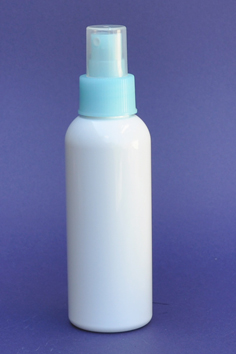 SNSET-100WBPETLBFMS-100ml White Boston PET Bottle with Light Blue Fine Mist Sprayer 24/410 