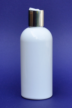 SNSET-250WBPETSDTL-250ml White Boston PET Bottle with Silver Disc Top Lid 24/410 