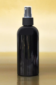 SNSET-250BBPETSBFMS-250ml Black Boston PET Bottle with Smooth Black Fine Mist Sprayer 24/410 