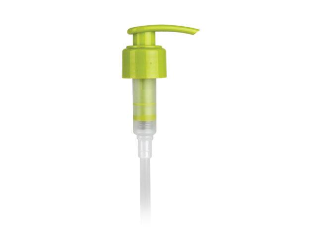 SNHL-21668-OLIVE GREEN LOTION PUMP, 24/410 FINISH, SMOOTH, 2cc LX WITH A LOCK DOWN HEAD AND A 5 3/4" DIP TUBE