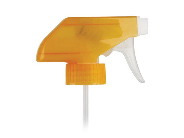 SNHT-22608-TRIGGER SPRAYER, 28/400 FINISH, TS-800-2H ERGO SPRAY/OFF WITH A 7 3/4" DIP TUBE, TRANSLUCENT ORANGE/NATURAL