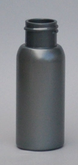 SNEP-50BPETS-50ml Silver PET Boston Bottle with 24/410 Neck 