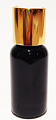 SNSET-1OZBBPETMGDTL-1 Oz (~29ml) Black Boston PET Bottle with 20/410 Metallic Gold Disc Top Lid
