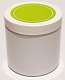 SNJPET500WWG-500ml White PET Plastic Jar with 89/400 White/Lime Green Lid  