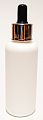 Plastic Dropper Bottle-100ml HDPE Boston Bottle with Shiny Metallic Silver Rimmed/Black Rubber Thumb Press Dropper