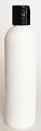 SNSET-250WBHDPEBDTL-250ml White HDPE Boston Bottle with a 24/410 Black Disc Top Lid