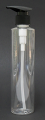 SNSET-CL250PETRSSBWTBP-250ml PET Bottle Clear Round With Square Shoulder and Black Wide Thumb Base Pump