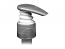 SILVER/WHITE-LOTION PUMP, 24/410 FINISH, FINE RIBBED, 1.5cc WITH A LOCK UP HEAD AND A 4 1/16" DIP TUBE, WHITE BELLOWS 