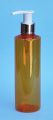 SNSET-THOPETRSQ250SWP-Round PET Bottle Orange Coloured with Square Shoulder 250ml With a 24/410 Metallic Silver/White Pump