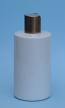 SNSET-THWPETRSQ250MGDTL-250ml White PET Round Bottle with Square Shoulder and a 24/410 Metallic Gold Disc Top Lid 