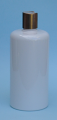 SNSET-THWPET500RSQMGDTL-White PET Round bottle with Curved Square shoulder with 24/410 Metallic Gold Disc Top Lid