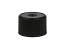 SNDR-28621-BLACK PLASTIC CAP, FINE RIBBED CLOSURE WITH A 28/410 FINISH, INCLUDES A "PLAIN" HEAT SEAL/ PULP LINER, SMOOTH RINGED TOP