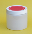 SNSETEJ-28339-DR-31005-TRANSLUSCENT WHITE PLASTIC JAR, 16 OZ (~473ml) PET SINGLE WALL ROUND WITH AN 89/400 FINISH, ROUND BASE WITH HOT PINK WHITE 89/400 matching Lid 