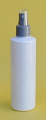 SNSET250TRSQWSFMS-250ml White PET Tall Round Bottle with Square Shoulder and 24/410 Silver Fine Mist Sprayer