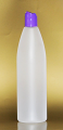 SNSET-28137A-26Oz Natural HDPE Tapered Bullet Bottle with 28/410 Purple Disc Top Lid