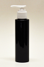 SNSET-4CYPETBWP-4Oz (118ml) Black PET Cylindrical Bottle with White Pump 24/410 