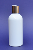 SNSET-250WBPETGDTL-250ml White Boston PET Bottle with Gold Disc Top Lid 24/410 