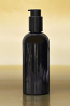 250ml Black Boston PET Bottle with Black Smooth Cosmetic Pump 24/410