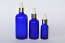 GDBCBSRW20-Glass Dropper Bottle Cobalt Blue Colour with Metallic Silver Rim with White Rubber thumb press-20ml