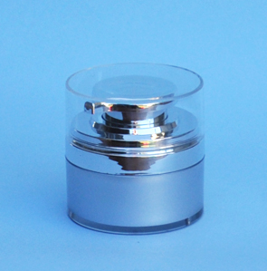 SNCTP50SS-Cosmetic Treatment Pump 50ml-Silver Base+Silver Pump/Lid and Clear Plastic Hood 