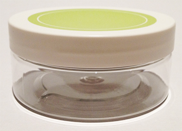 SNJAR150CLFGWL-150g Clear PET Plastic Jar with 89/400 Flat Green/White Lid 