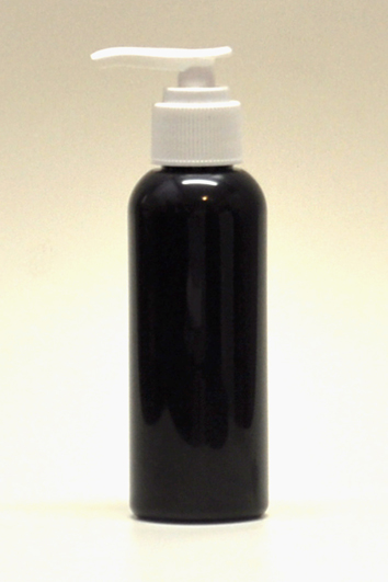 SNSET-125BPETBWP-125ml Black Boston PET bottle with White Pump 24/410