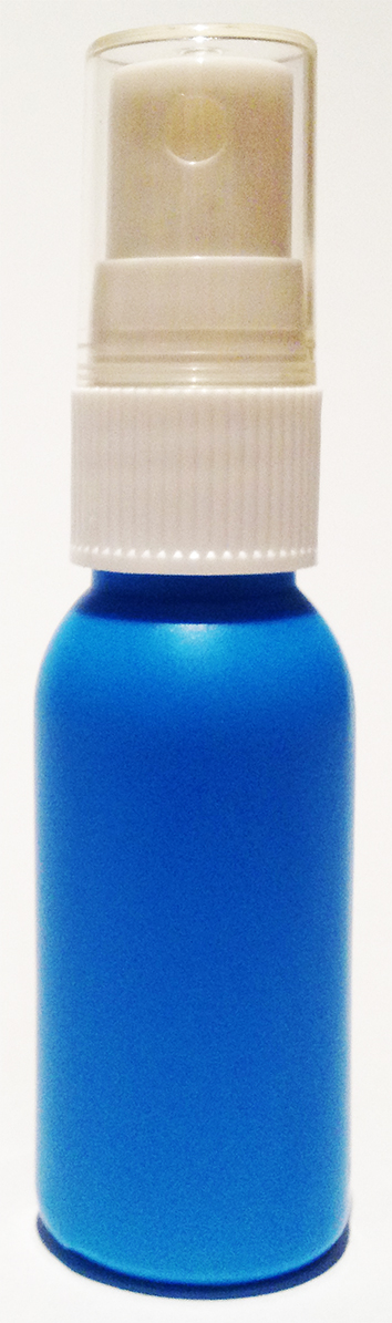 SNSET-4236-30ml Blue HDPE Boston Bottle with 18/415 White Fine Mist Sprayer