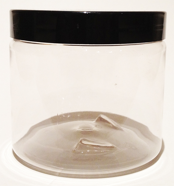 SNCPETJ450BL89-450ml Clear PET Jar with 89/400 Black Smooth Lid 
