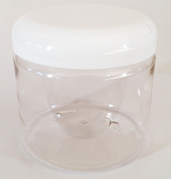 SNCPETJ450WDL89-450ml Clear PET Jar with 89/400 White Smooth Domed Lid 