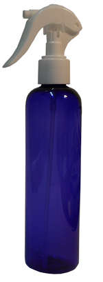 SNSET-B250PETCBWSNS-Plastic Bottle-Boston-Cobalt Blue-250ml with White Swan Neck Sprayer