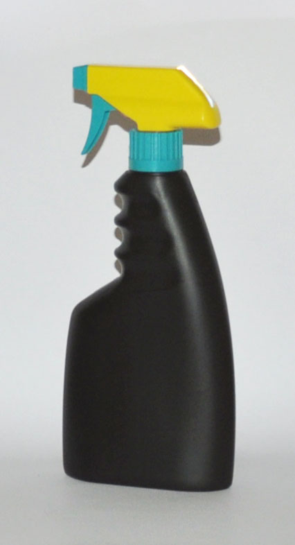 SNSET500BTYGS-500ml black trigger bottle with 28/410 Yellow/Green Sprayer   