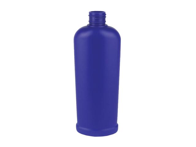 EP-25139-DARK BLUE PLASTIC BOTTLE, 8 OZ. HDPE REVERSE TAPERED RIBBED OVAL WITH A 24/410 FINISH, FOOTED