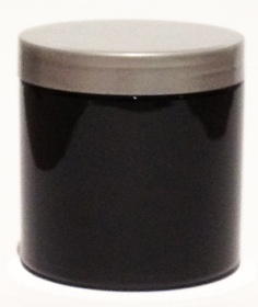 SNJPET500BS-500ml Black PET Plastic Jar with 89/400 Silver Lid 