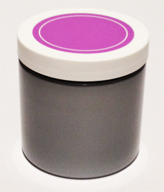 SNJPET500SWPU-500ml Silver PET Plastic Jar with 89/400 White/Purple Lid 