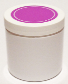 SNJPET500WWPU-500ml White PET Plastic Jar with 89/400 White/Purple Lid  