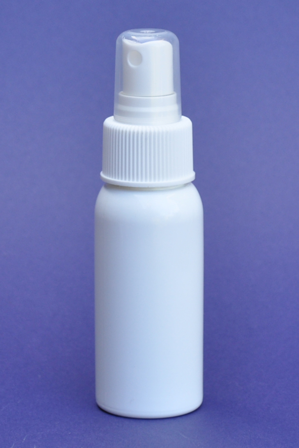 SNSET-50WBPETWFMS-50ml White Boston PET Bottle with White Fine Mist Sprayer 24/410 