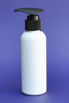 SNSET-100WBPETBWTBP-100ml White Boston PET Bottle with Black Wide Thumb Based Pump 24/410 