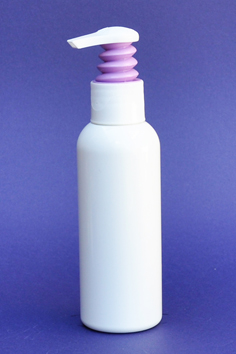 SNSET-100WBPETWPP-100ml White Boston PET Bottle with White/Purple Pump 24/410 