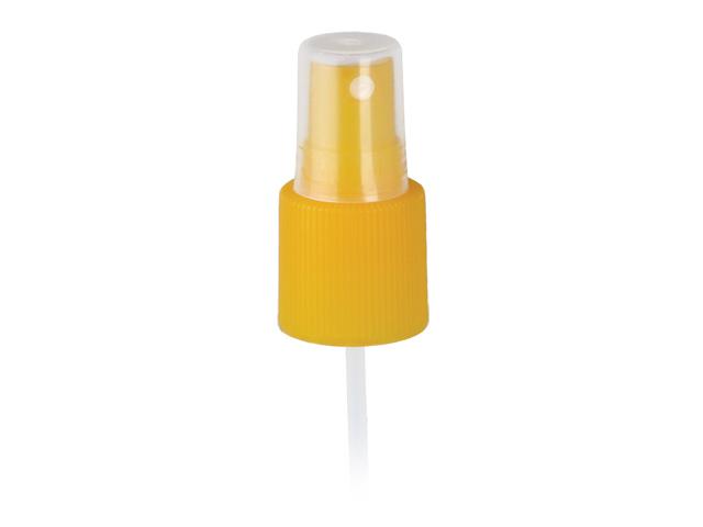SNHF-20527-YELLOW FINE MIST SPRAYER, 24/415 FINISH, EUROMIST HV, WITH A CLEAR PP HOOD AND A 7 1/4" DIP TUBE, TRANSLUCENT