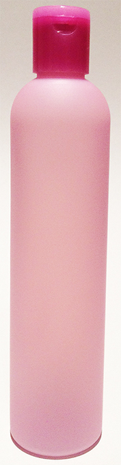 SNSET-25551-LIGHT LAVENDER PLASTIC BOTTLE, 325 ML HDPE BULLET, SOFT TOUCH, TRANSLUCENT WITH A Pink 24/415 Flip Top Dispensing Cap