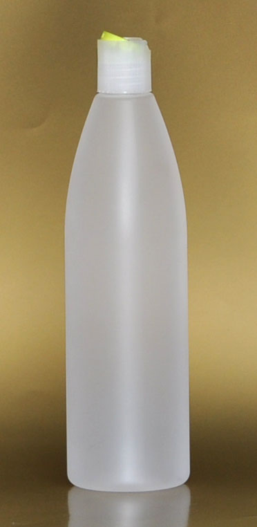 SNSET-28137B-26Oz Natural HDPE Tapered Bullet Bottle with 28/410 Lime Green/Natural Disc Top Lid